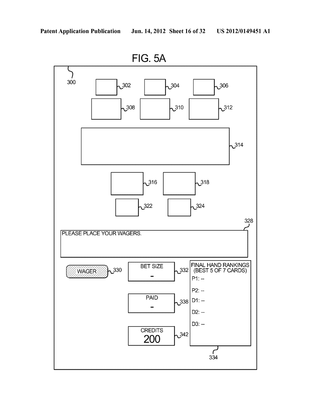 GAMING SYSTEM, GAMING DEVICE, AND METHOD PROVIDING MULTIPLE HAND CARD GAME - diagram, schematic, and image 17