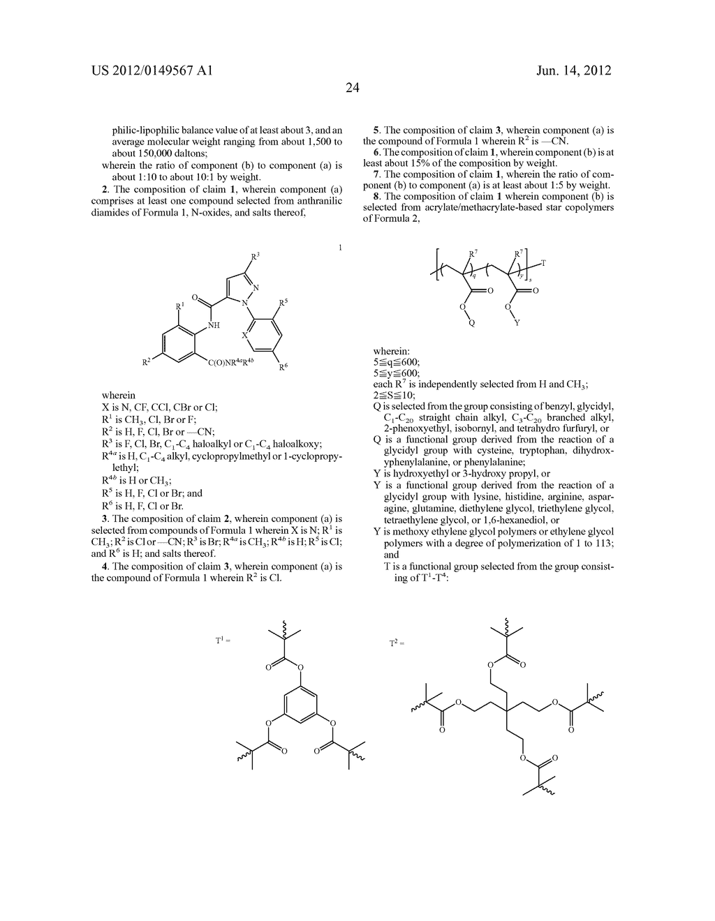 ACRYLATE/METHACRYLATE-BASED STAR COPOLYMER/ANTHRANILIC DIAMIDE     COMPOSITIONS FOR PROPAGLE COATING - diagram, schematic, and image 25