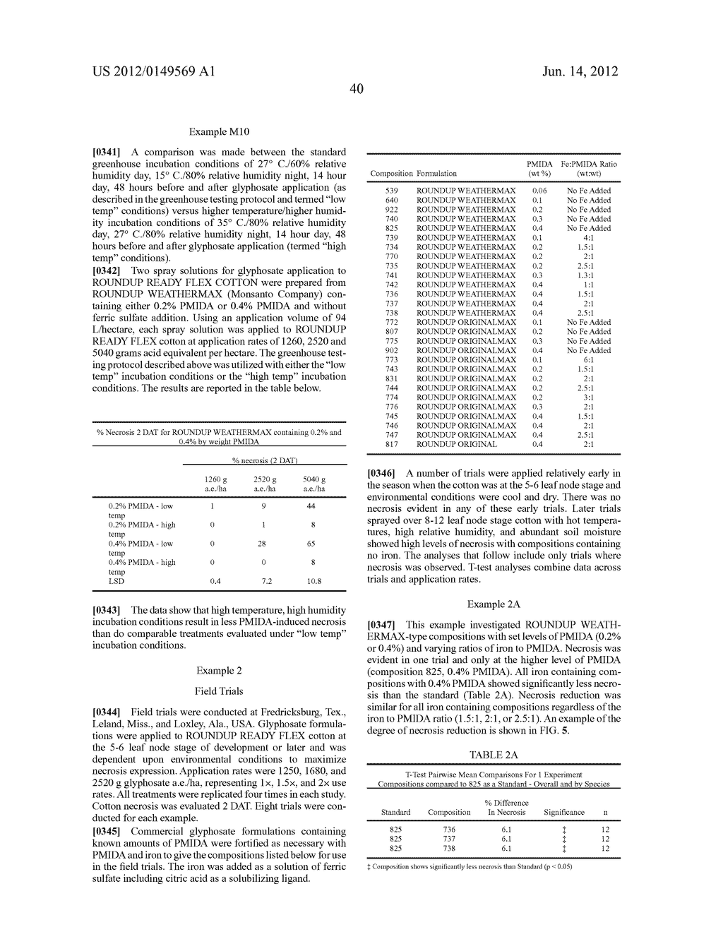 Mitigating Necrosis in Transgenic Glyphosate-Tolerant Cotton Plants     Treated with Herbicidal Glyphosate Formulations - diagram, schematic, and image 52