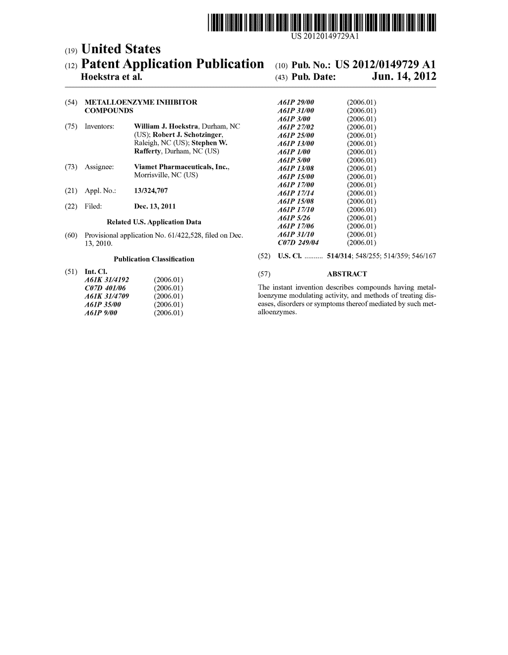 METALLOENZYME INHIBITOR COMPOUNDS - diagram, schematic, and image 01