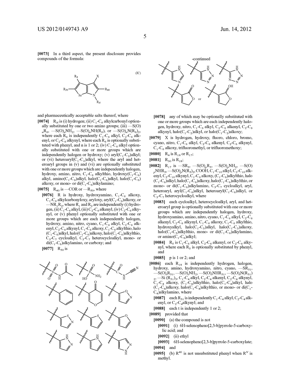 Selenophene and Selenazole Carboxylic Acid Derivatives - diagram, schematic, and image 06