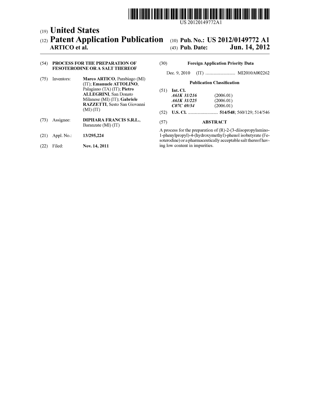 PROCESS FOR THE PREPARATION OF FESOTERODINE OR A SALT THEREOF - diagram, schematic, and image 01