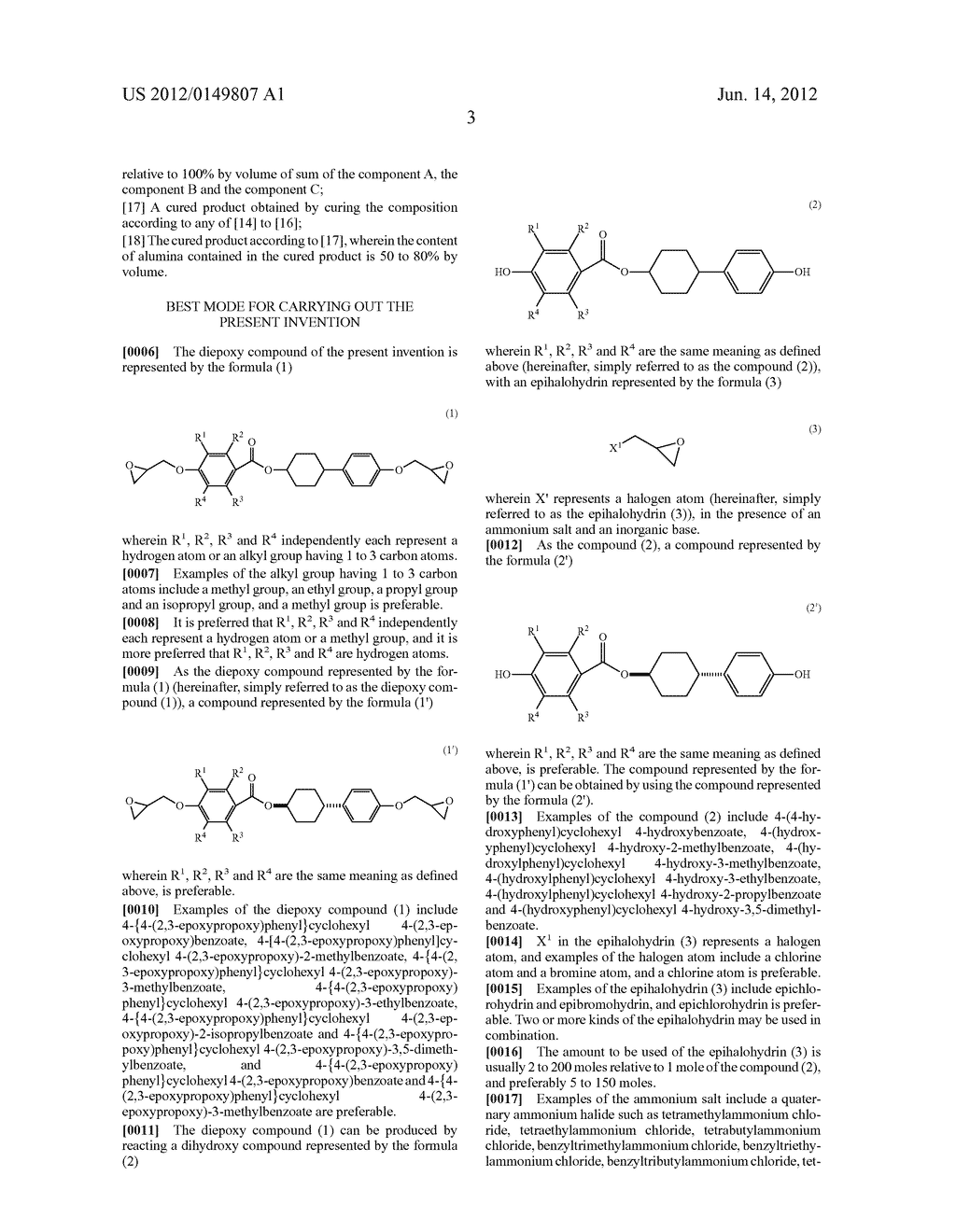 DIEPOXY COMPOUND, PROCESS FOR PRODUCING SAME, AND COMPOSITION CONTAINING     THE DIEPOXY COMPOUND - diagram, schematic, and image 04