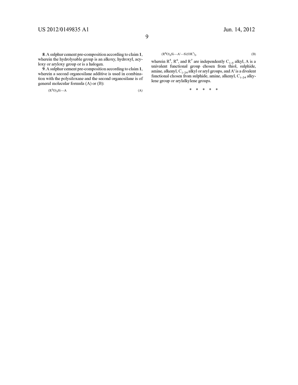 SULPHUR CEMENT PRE-COMPOSITION AND SULPHUR CEMENT PRODUCT - diagram, schematic, and image 10