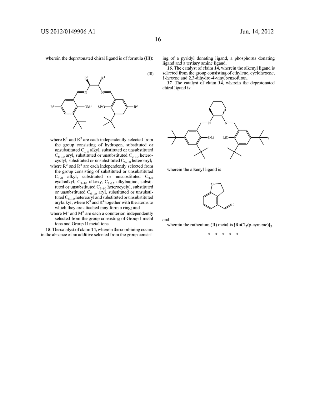 RUTHENIUM (II) CATALYSTS FOR USE IN STEREOSELECTIVE CYCLOPROPANATIONS - diagram, schematic, and image 17