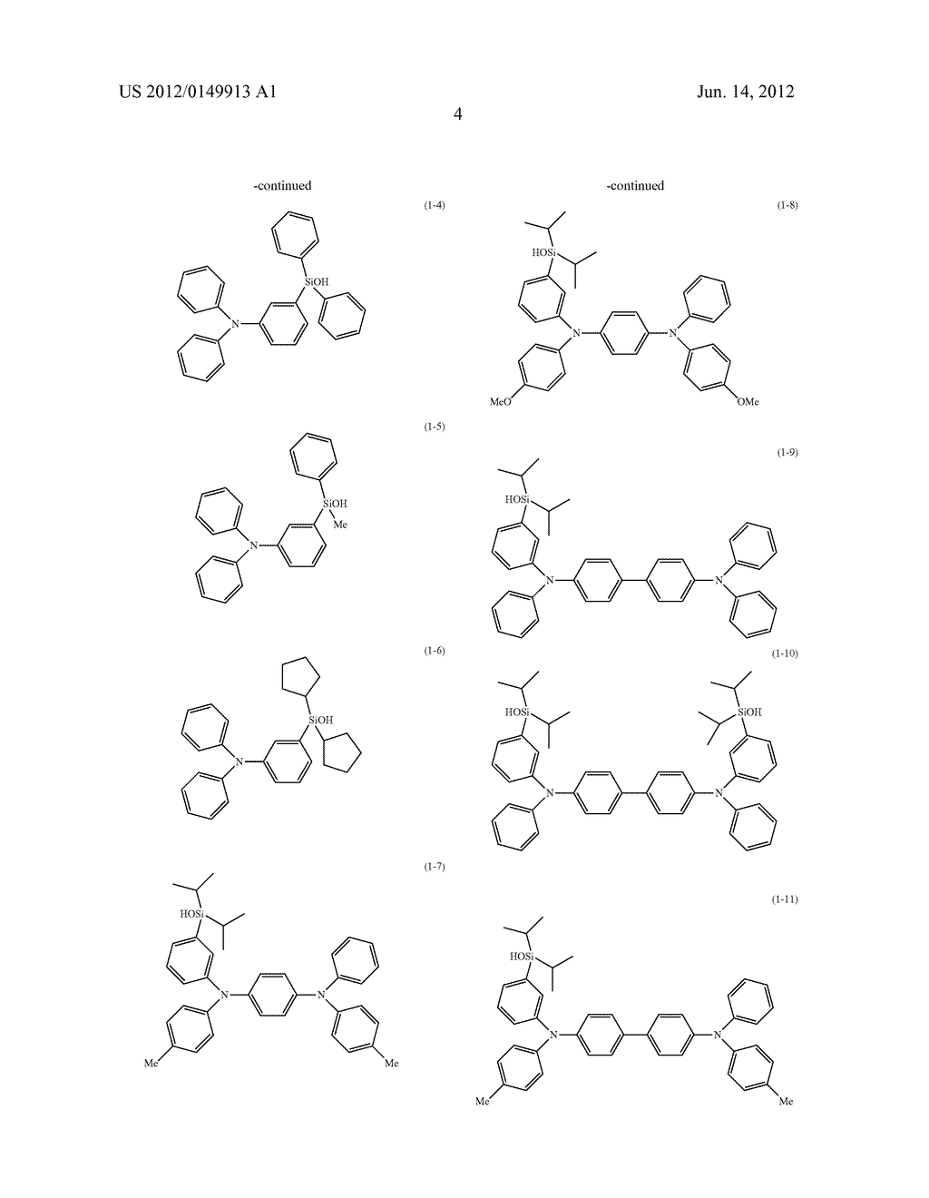 SILANOL-CONTAINING TRIARYLAMINE DERIVATIVES - diagram, schematic, and image 05