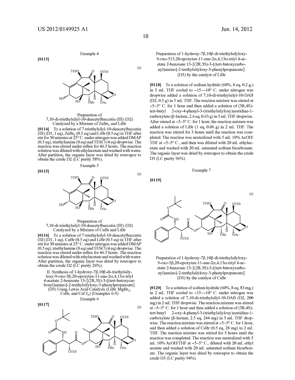 PROCESS FOR PREPARING TAXOIDS FROM BACCATIN DERIVATIVES USING LEWIS ACID     CATALYST - diagram, schematic, and image 11