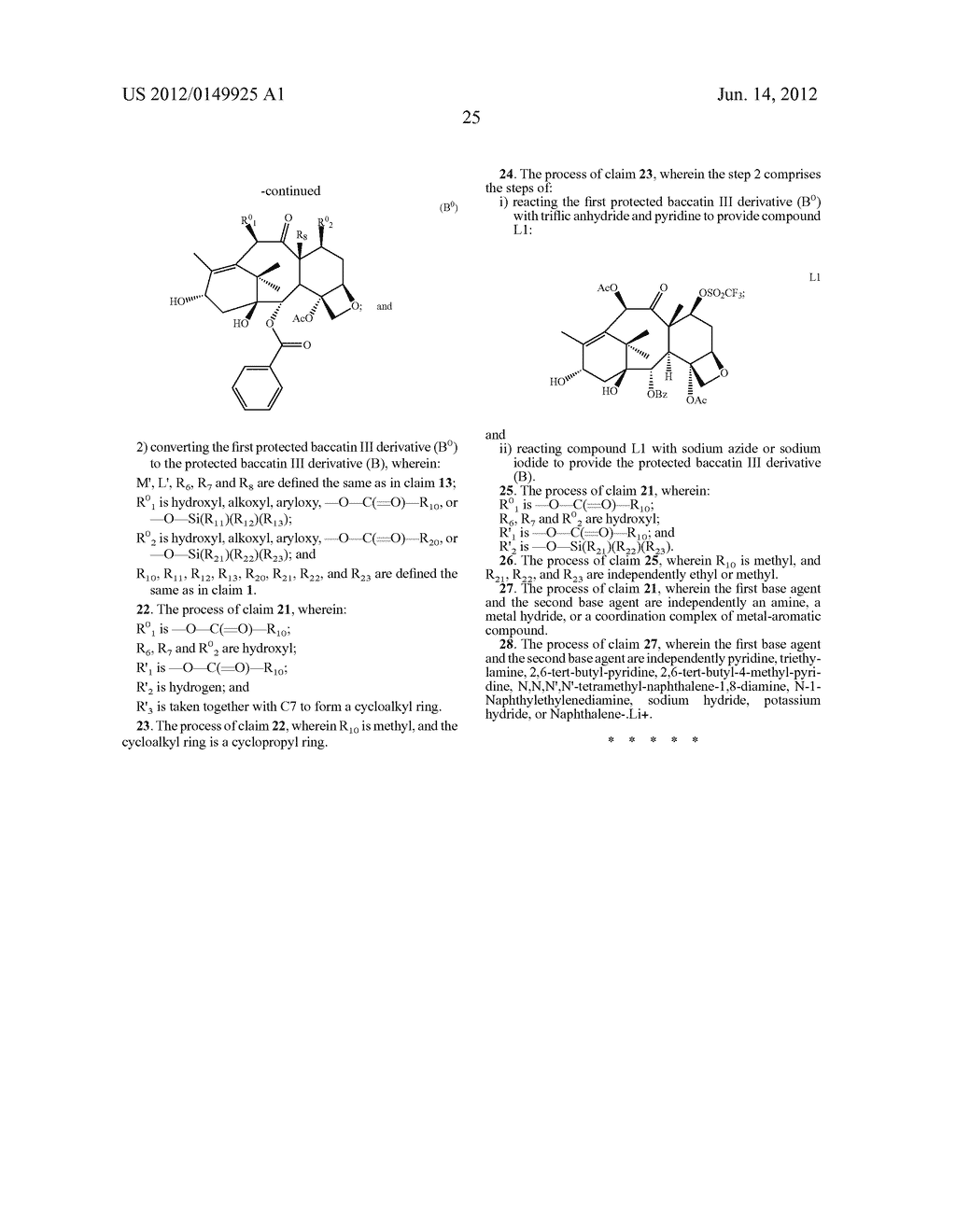 PROCESS FOR PREPARING TAXOIDS FROM BACCATIN DERIVATIVES USING LEWIS ACID     CATALYST - diagram, schematic, and image 26