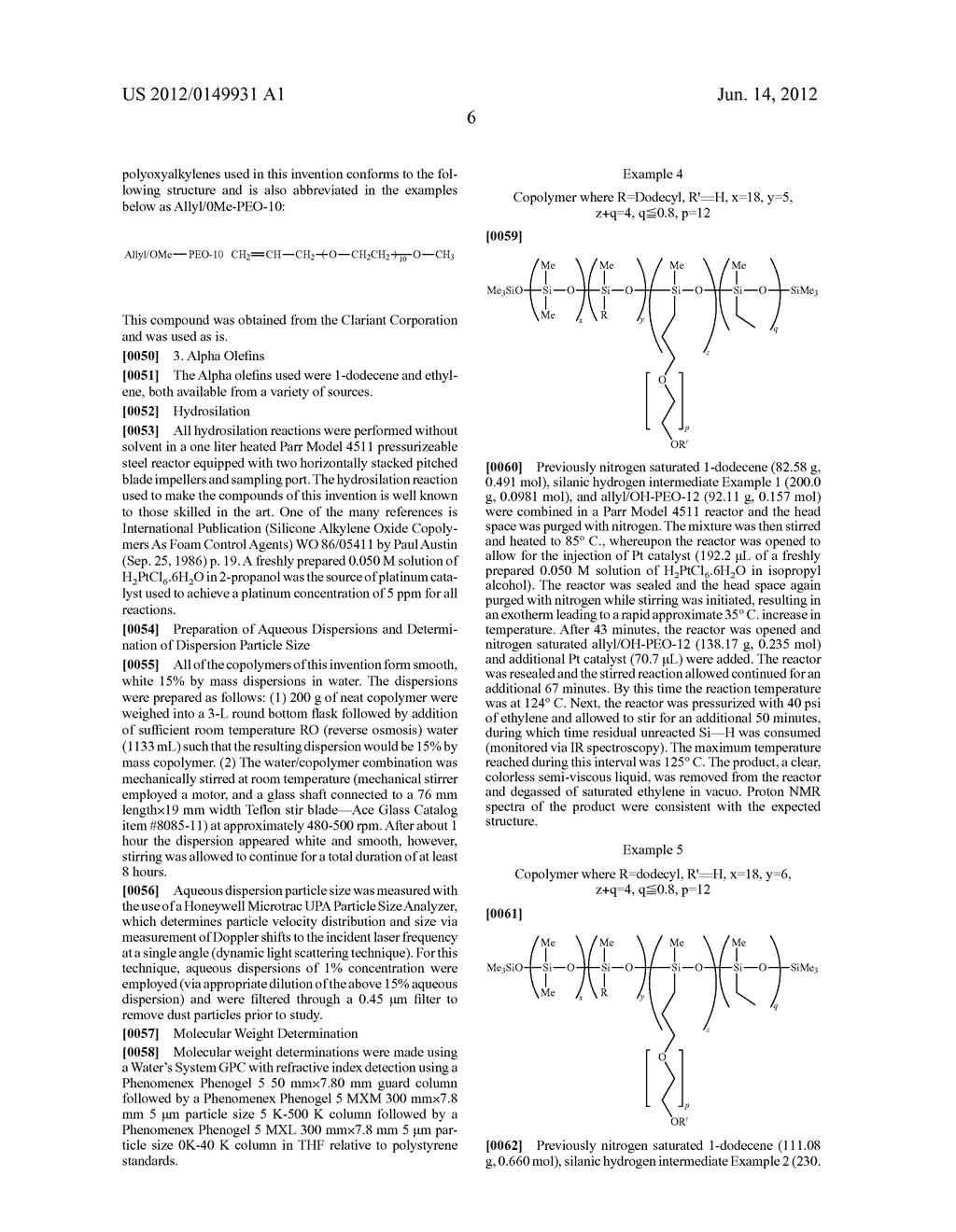 Use of hydrophilic-rich     alkylmethylsiloxane-dimethylsiloxane-polyoxyalkylene copolymers as     emulsifiers for the preparation of cosmetic o/w emulsions of improved     aesthetic properties and mildness - diagram, schematic, and image 09