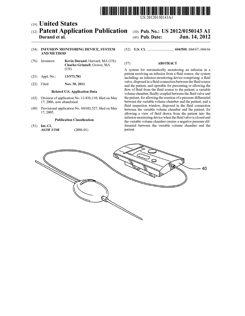 Infusion monitoring device, system and method - diagram, schematic, and image 01