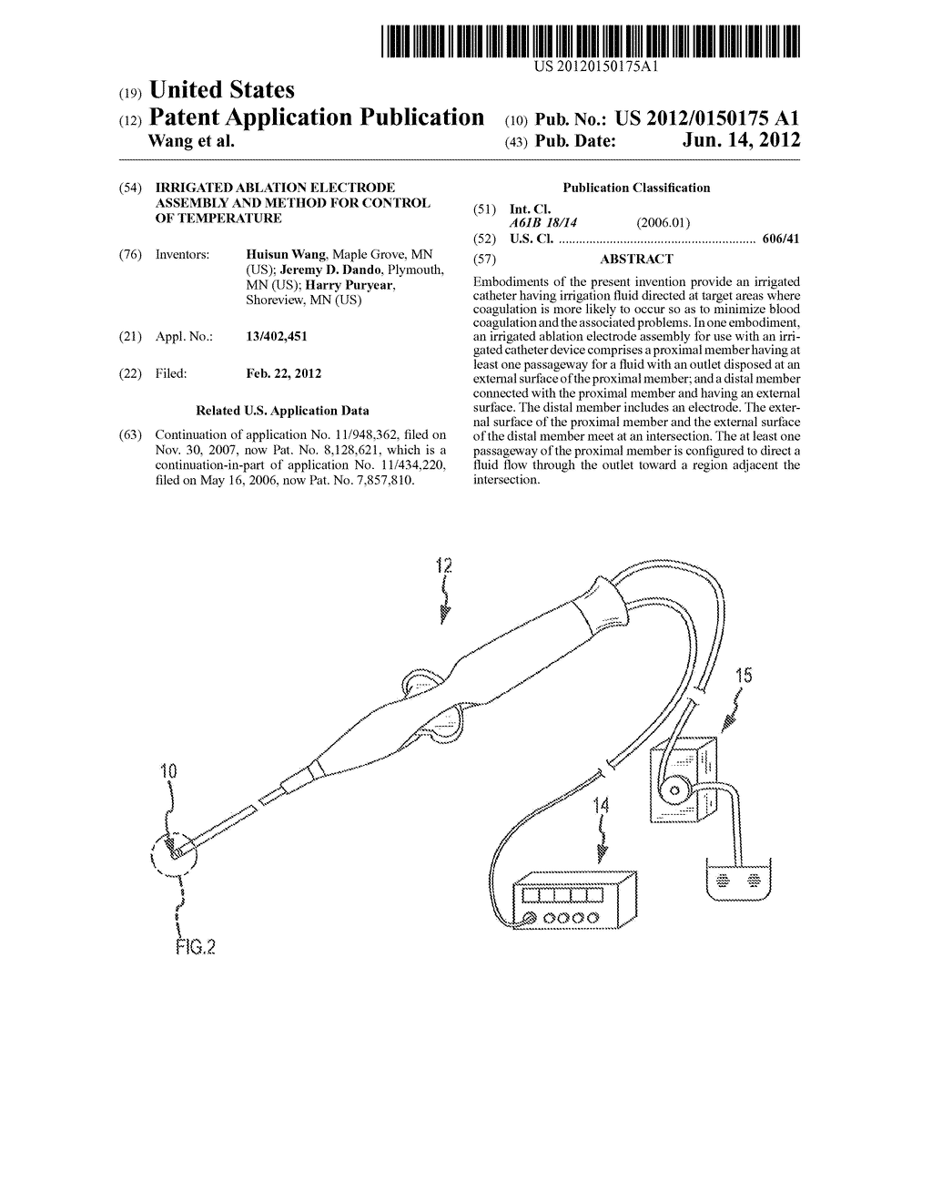 Irrigated ablation electrode assembly and method for control of     temperature - diagram, schematic, and image 01