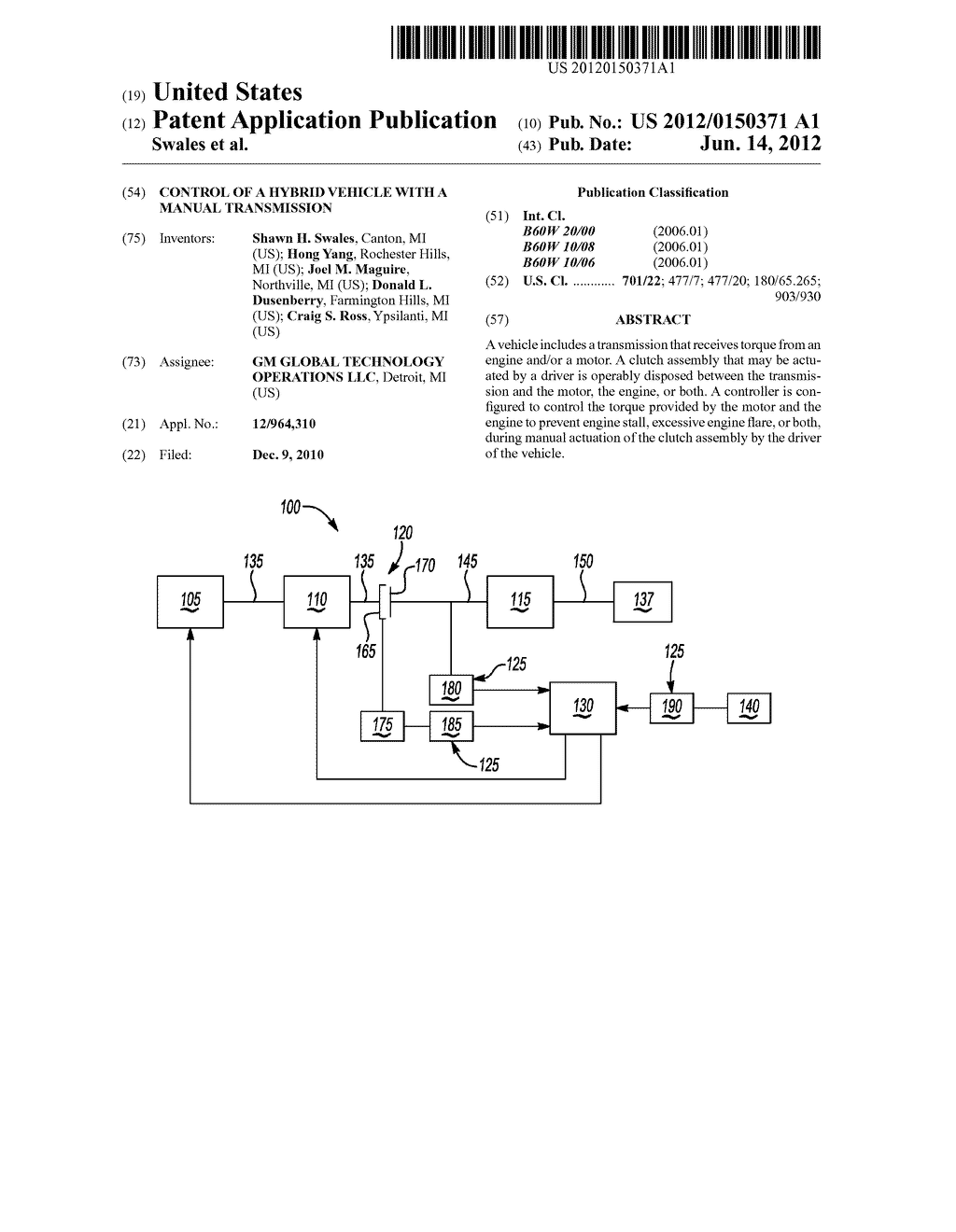 CONTROL OF A HYBRID VEHICLE WITH A MANUAL TRANSMISSION - diagram, schematic, and image 01