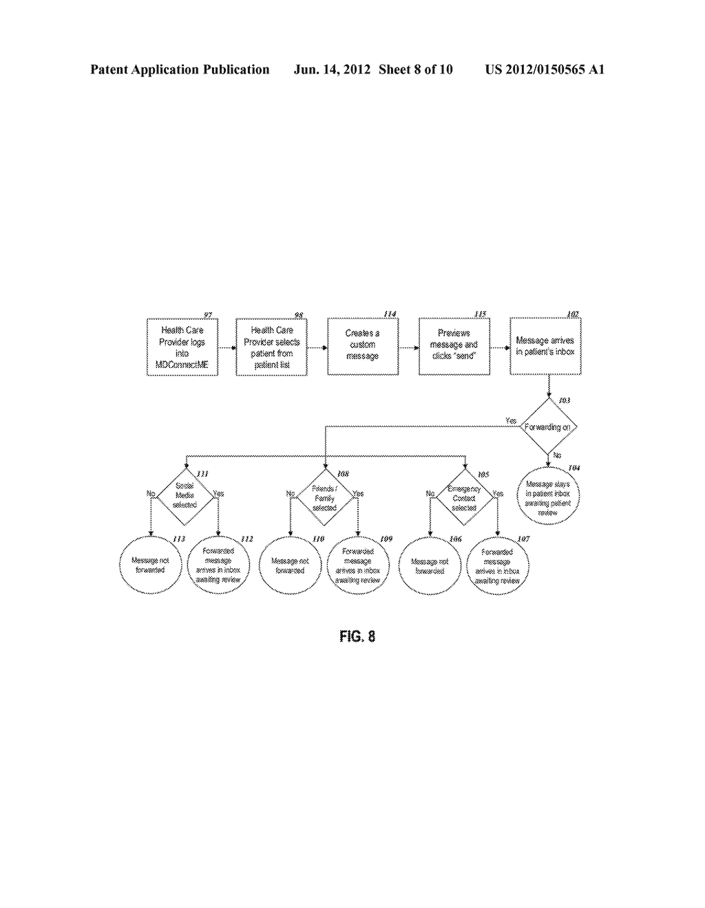 Patient Controlled and Initiated Method and System for Physician Reporting     of Patient Status - diagram, schematic, and image 09