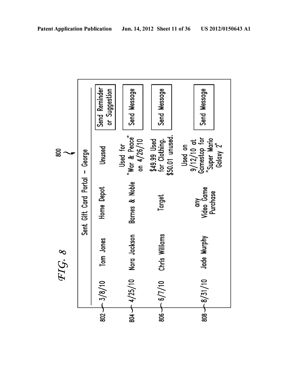 SYSTEM AND METHOD FOR PROCESSING REMAINDER AMOUNTS OF MONEY FROM GIFT     CARDS - diagram, schematic, and image 12