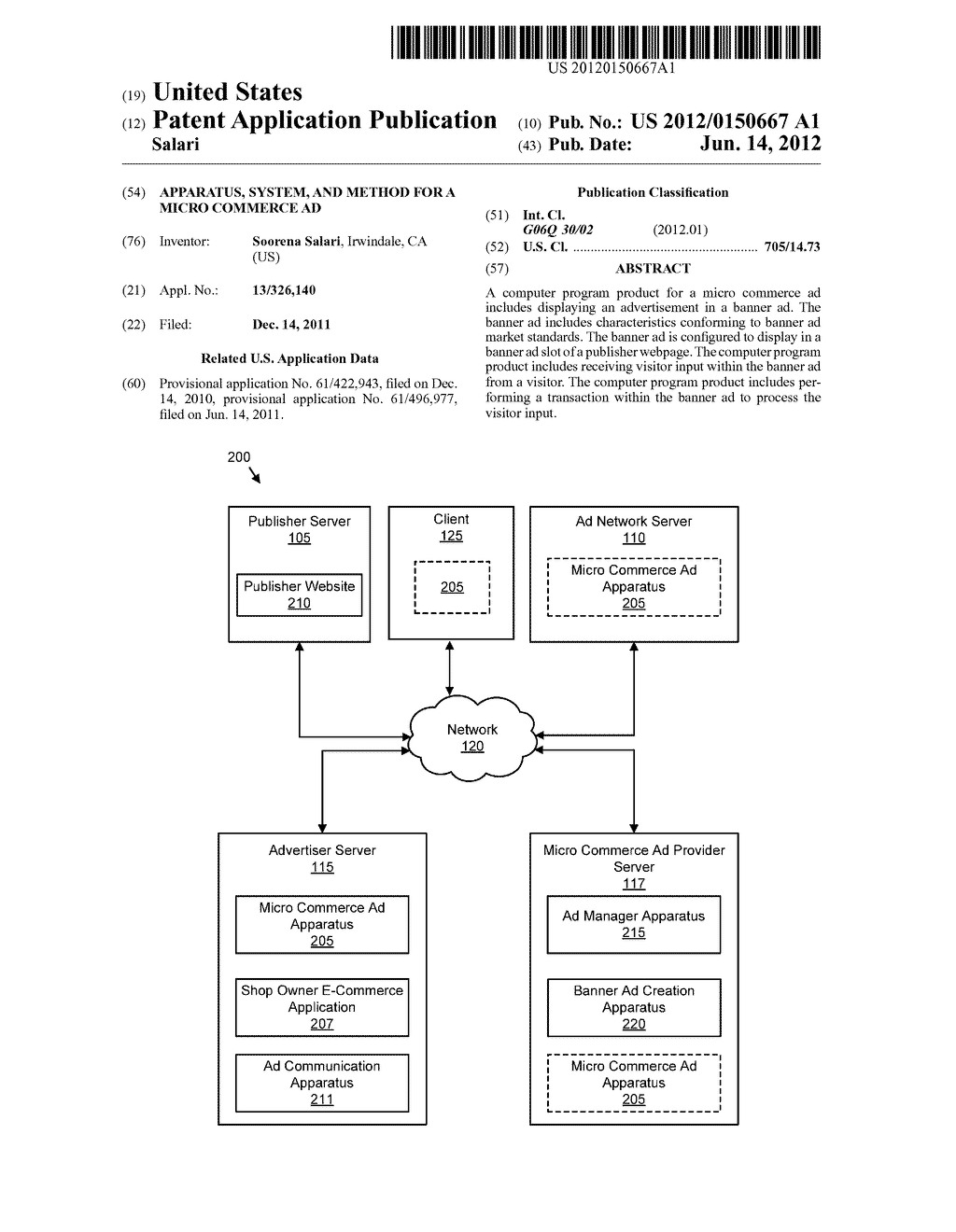 APPARATUS, SYSTEM, AND METHOD FOR A MICRO COMMERCE AD - diagram, schematic, and image 01