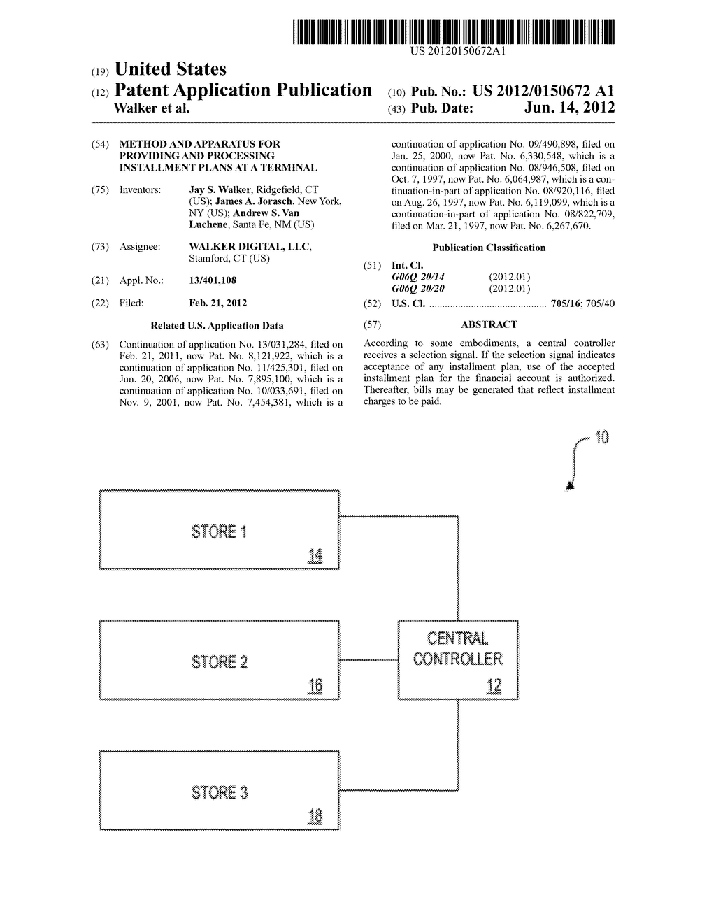 METHOD AND APPARATUS FOR PROVIDING AND PROCESSING INSTALLMENT PLANS AT A     TERMINAL - diagram, schematic, and image 01