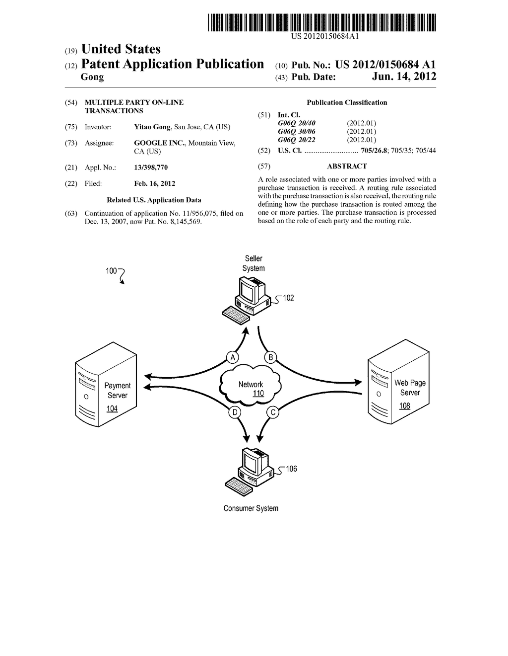 MULTIPLE PARTY ON-LINE TRANSACTIONS - diagram, schematic, and image 01