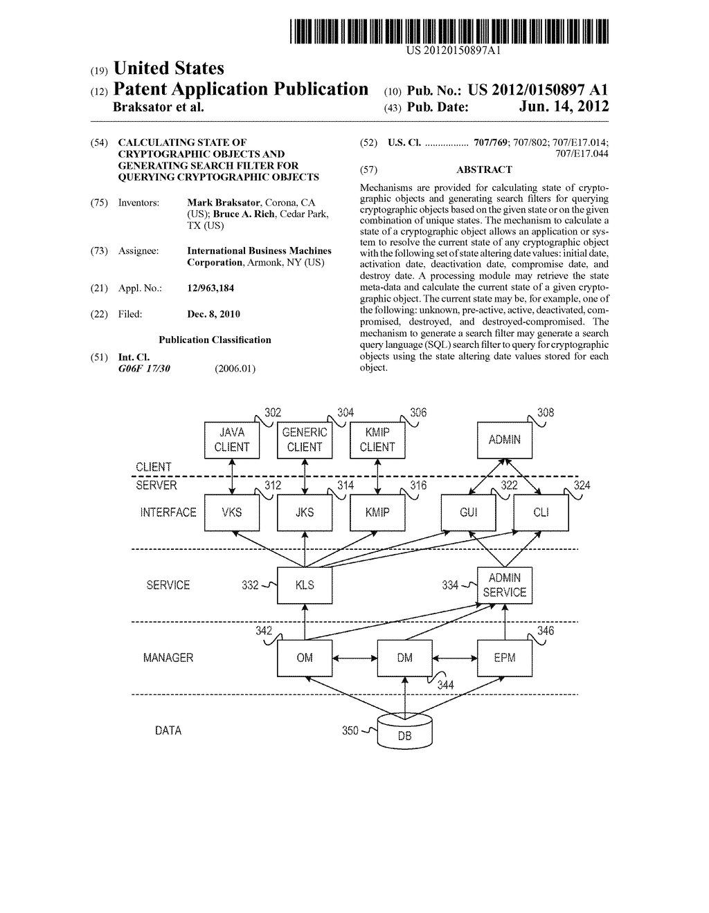 Calculating State of Cryptographic Objects and Generating Search Filter     for Querying Cryptographic Objects - diagram, schematic, and image 01