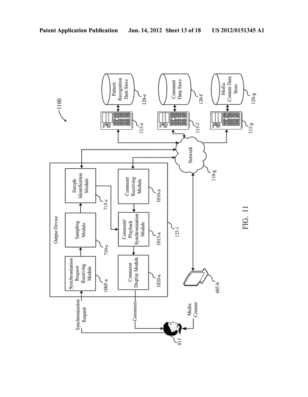 RECOGNITION LOOKUPS FOR SYNCHRONIZATION OF MEDIA PLAYBACK WITH COMMENT     CREATION AND DELIVERY - diagram, schematic, and image 14