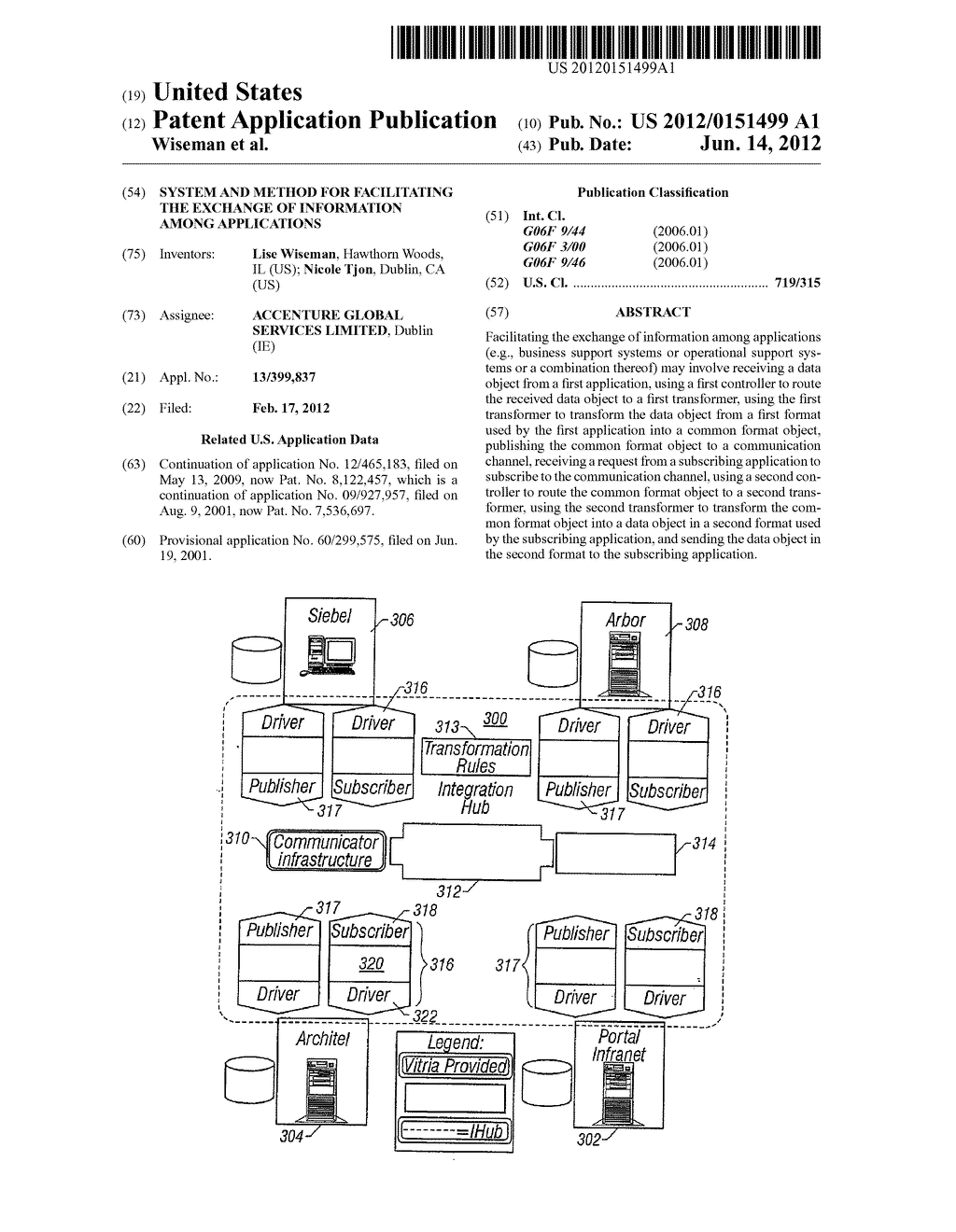 SYSTEM AND METHOD FOR FACILITATING THE EXCHANGE OF INFORMATION AMONG     APPLICATIONS - diagram, schematic, and image 01