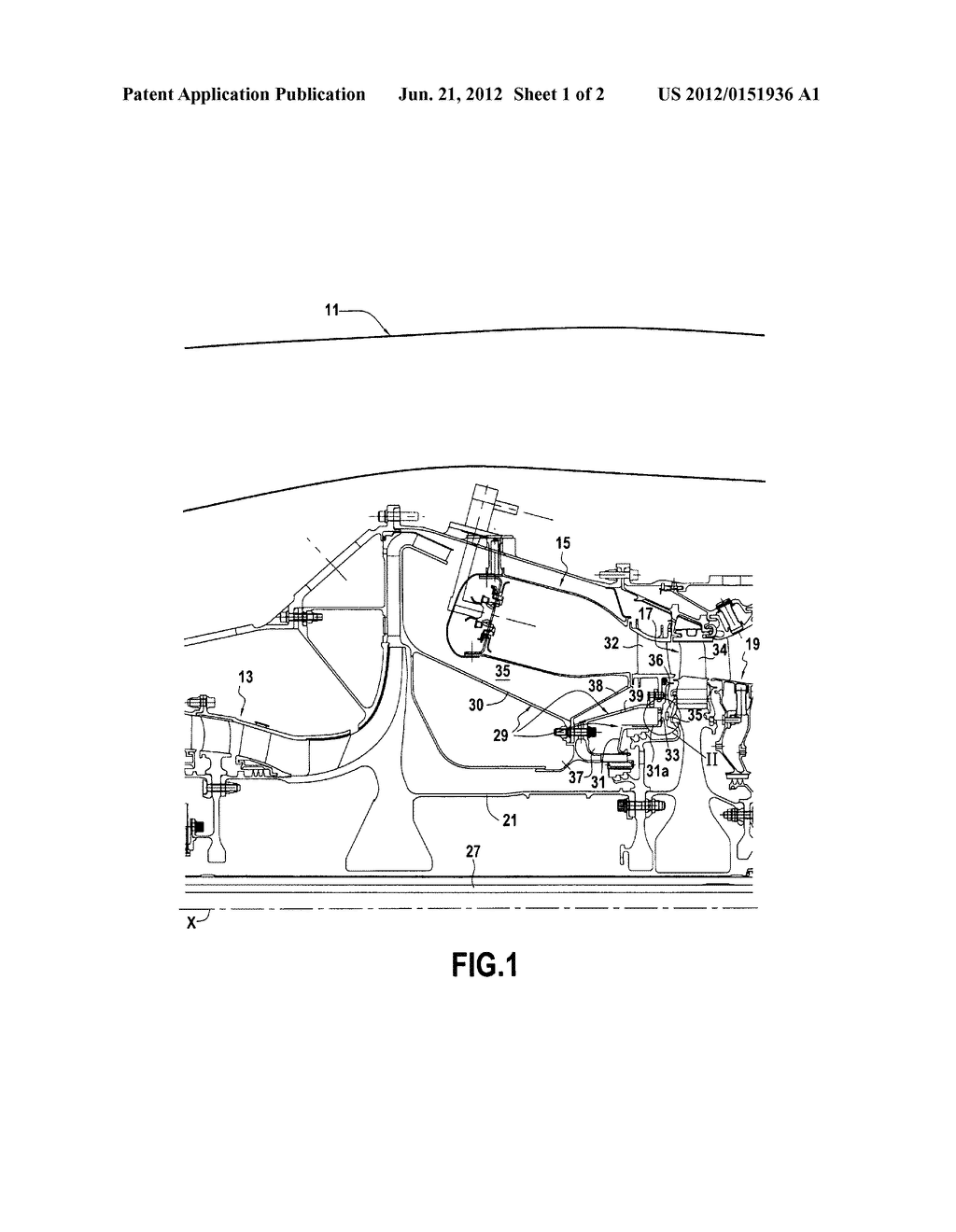 TURBOJET INCLUDING AN AUTOMATICALLY VARIABLE FLOW RATE BLEED CIRCUIT FOR     COOLING AIR - diagram, schematic, and image 02