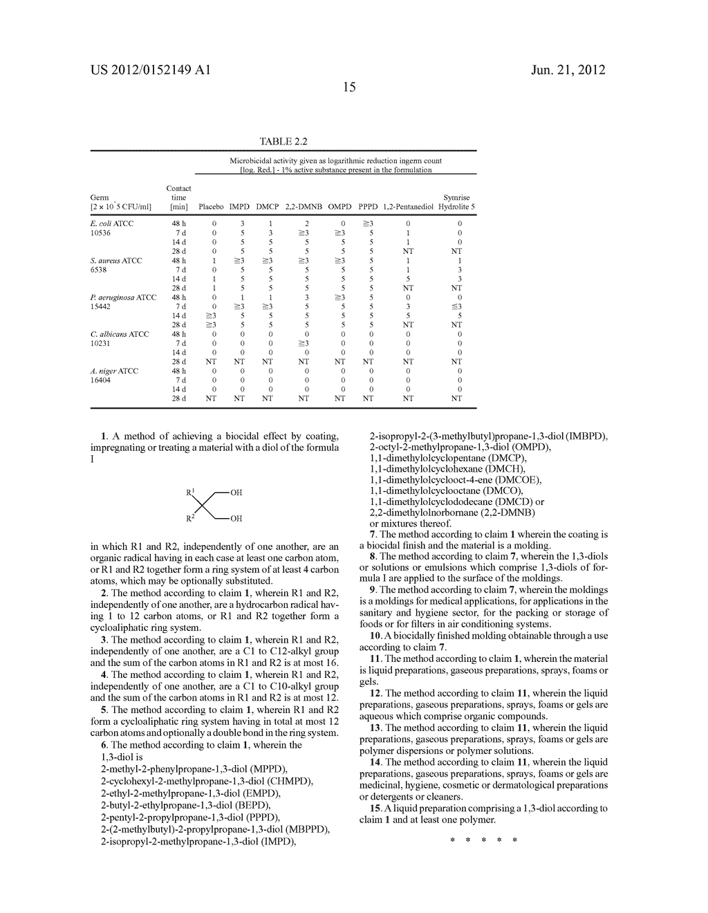 USE OF 1,3-DIOLS AS BIOCIDES - diagram, schematic, and image 16