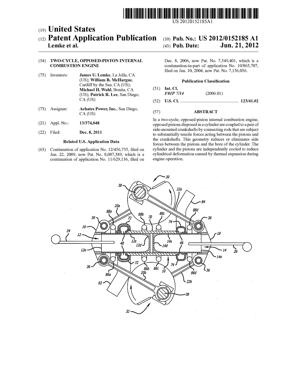 Two-cycle, opposed-piston internal combustion engine - diagram, schematic, and image 01