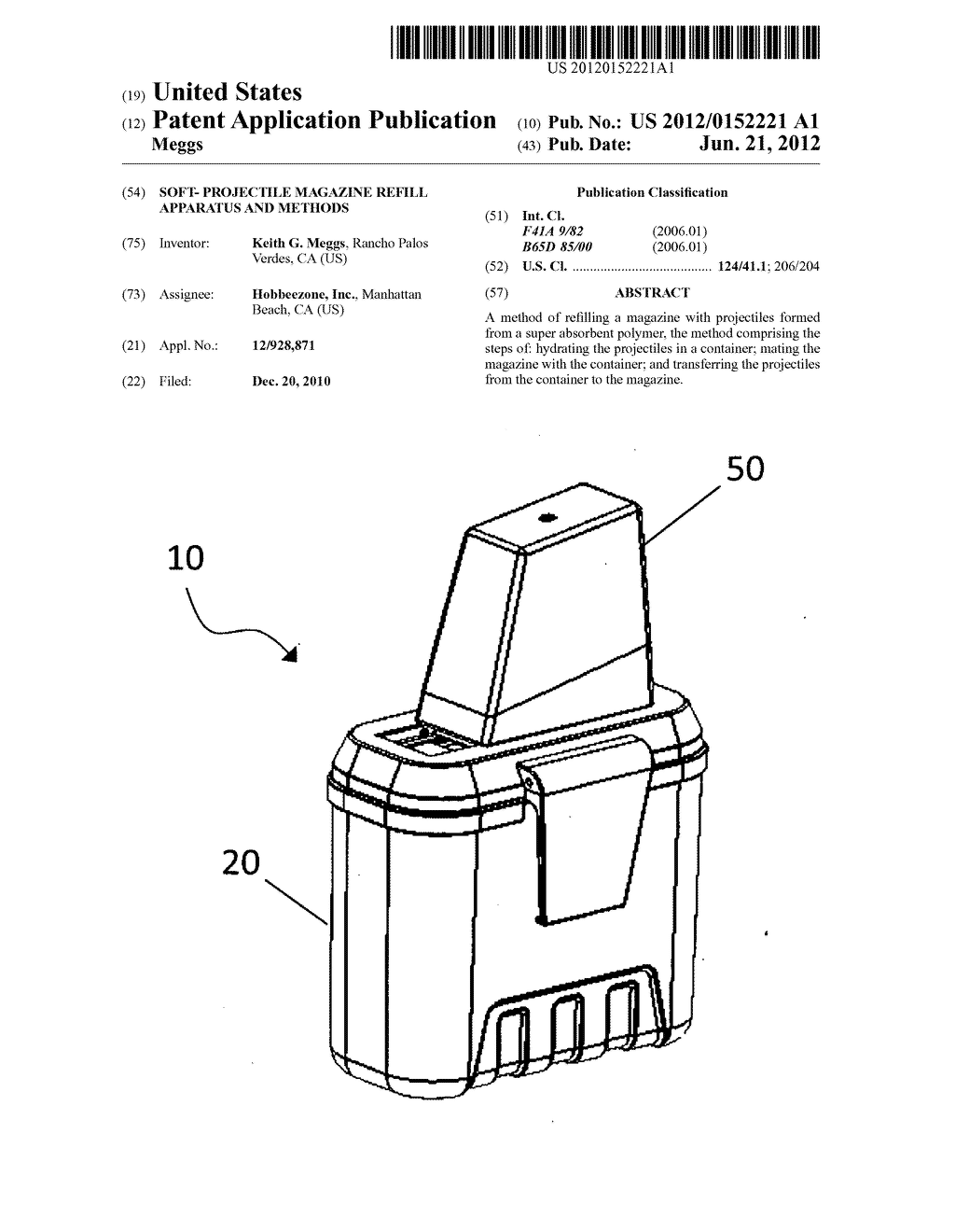 Soft- projectile magazine refill apparatus and methods - diagram, schematic, and image 01