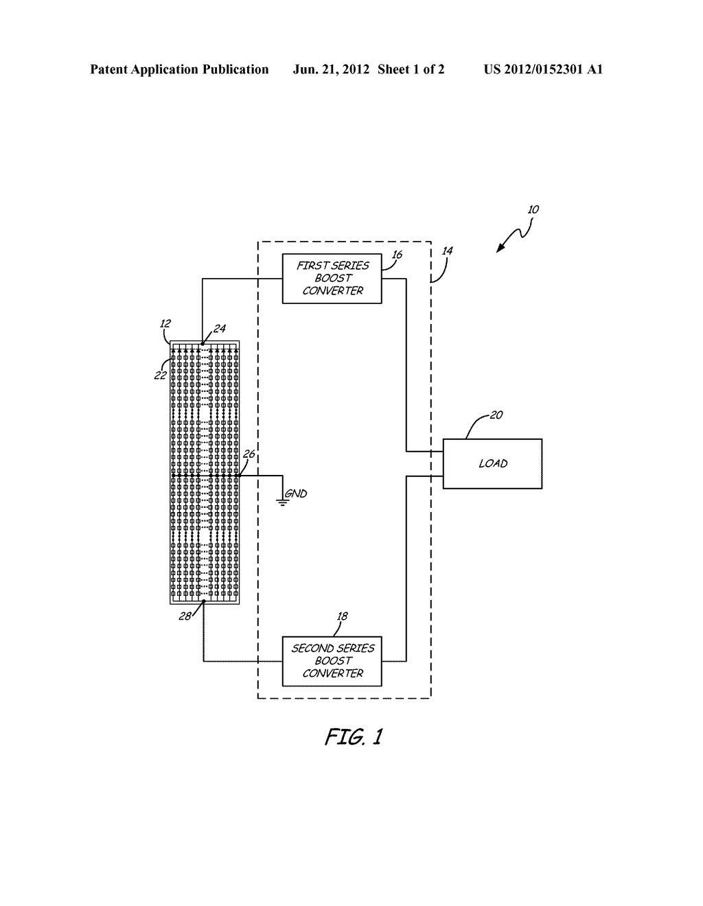 CENTER-TAPPED SOLAR ARRAY AND POWER DISTRIBUTION SYSTEM FOR SAME - diagram, schematic, and image 02