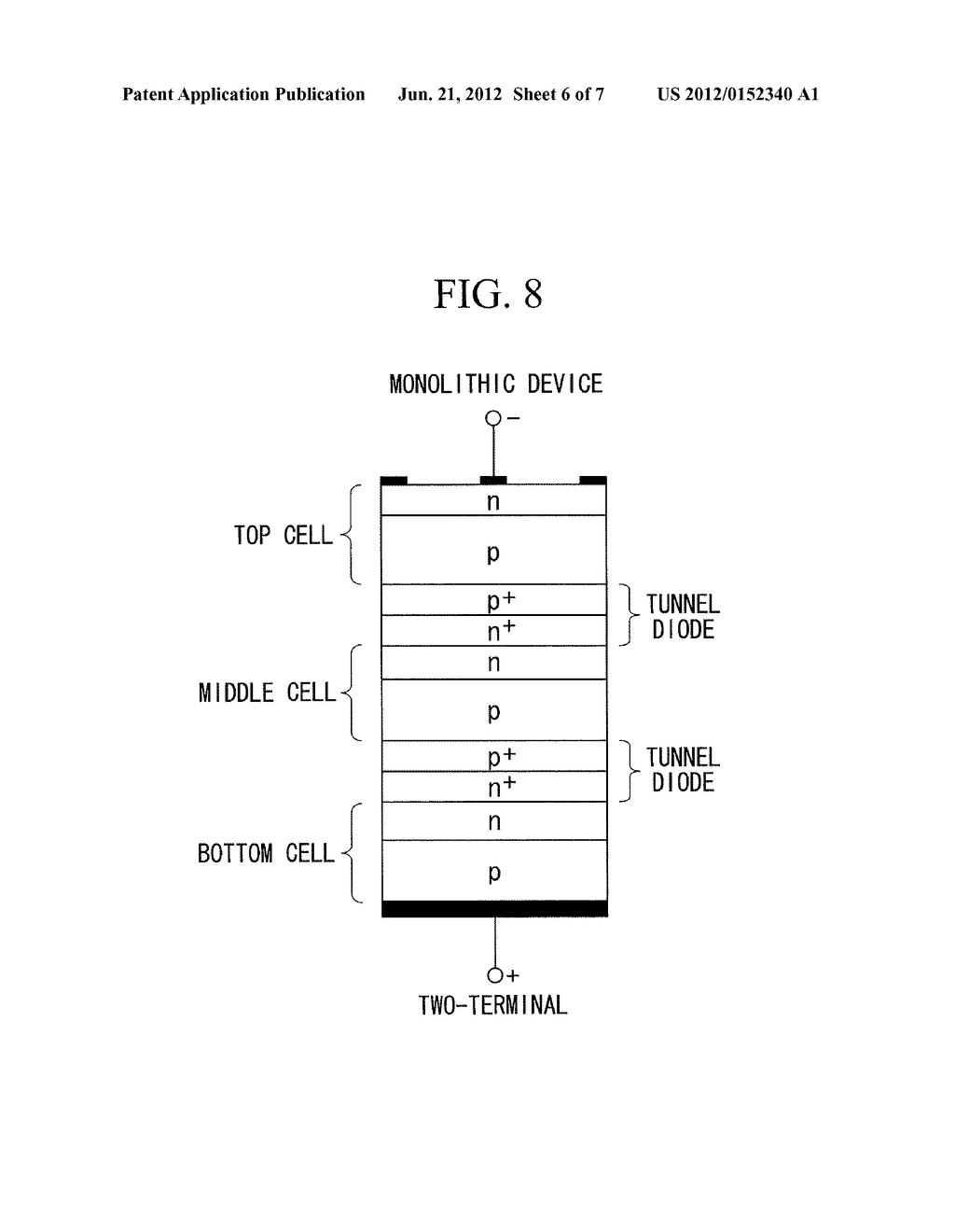 MULTI-JUNCTION PHOTOVOLTAIC DEVICE, INTEGRATED MULTI-JUNCTION PHOTOVOLTAIC     DEVICE, AND PROCESSES FOR PRODUCING SAME - diagram, schematic, and image 07