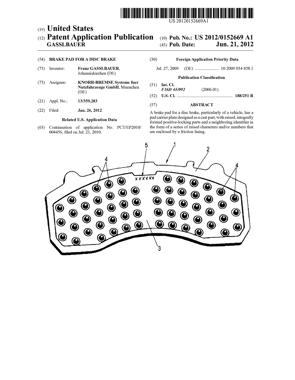 Brake Pad for a Disc Brake - diagram, schematic, and image 01