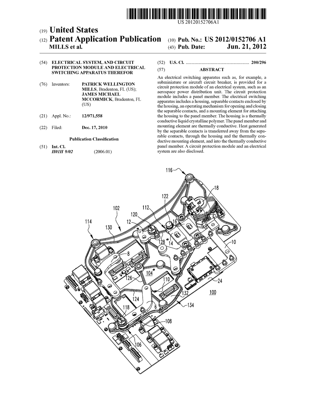 ELECTRICAL SYSTEM, AND CIRCUIT PROTECTION MODULE AND ELECTRICAL SWITCHING     APPARATUS THEREFOR - diagram, schematic, and image 01