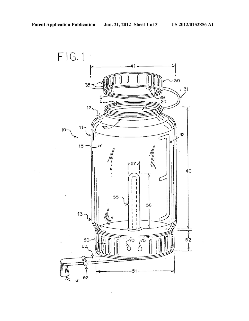 BOTTLE, SYSTEM AND METHOD FOR STERILIZING A LIQUID - diagram, schematic, and image 02