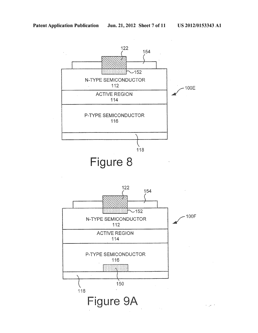METHODS OF FORMING LIGHT EMITTING DEVICES HAVING CURRENT REDUCING     STRUCTURES - diagram, schematic, and image 08