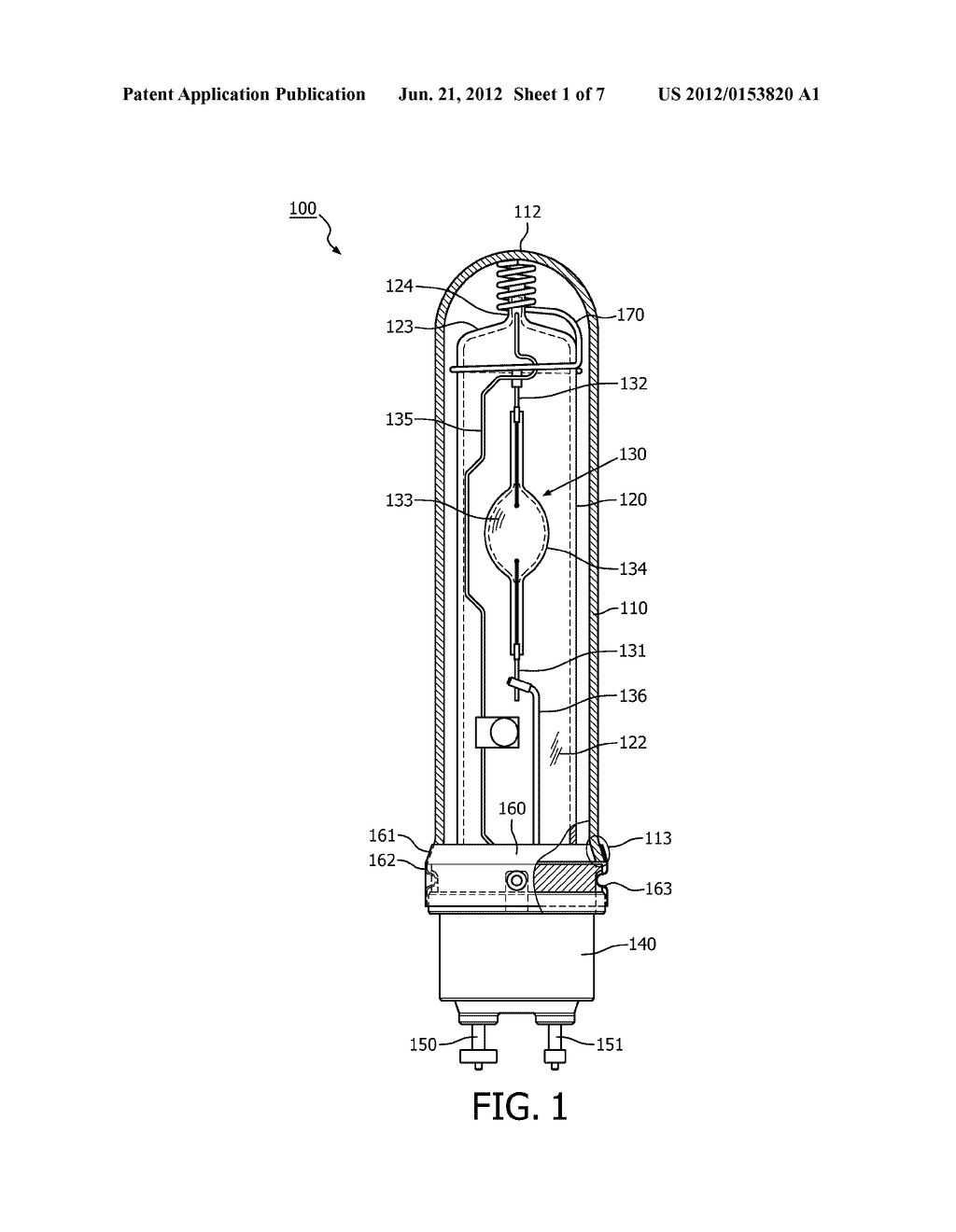 COMPACT HID LAMP WITH MULTIPLE PROTECTIVE ENVELOPES - diagram, schematic, and image 02