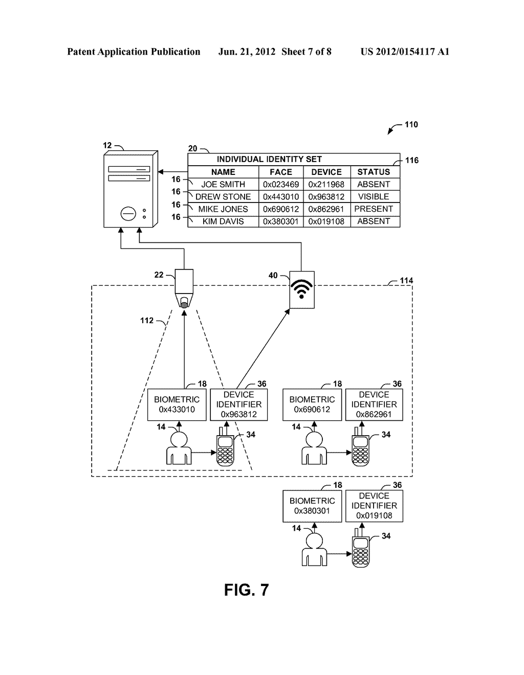 SUPPLEMENTING BIOMETRIC IDENTIFICATION WITH DEVICE IDENTIFICATION - diagram, schematic, and image 08