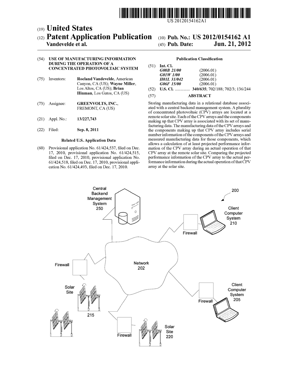 USE OF MANUFACTURING INFORMATION DURING THE OPERATION OF A CONCENTRATED     PHOTOVOLTAIC SYSTEM - diagram, schematic, and image 01