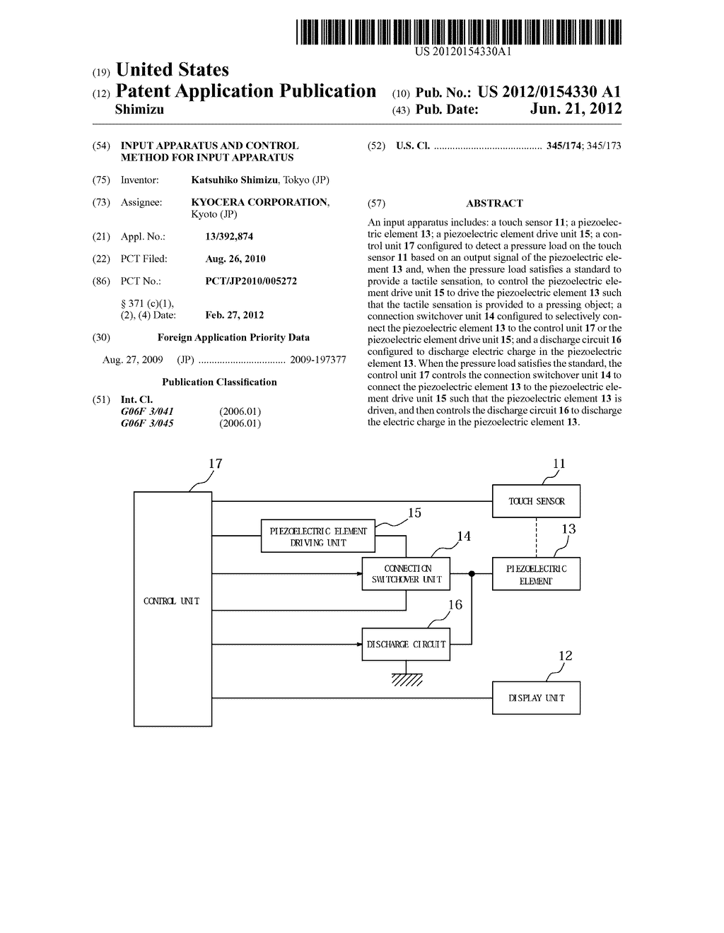 INPUT APPARATUS AND CONTROL METHOD FOR INPUT APPARATUS - diagram, schematic, and image 01