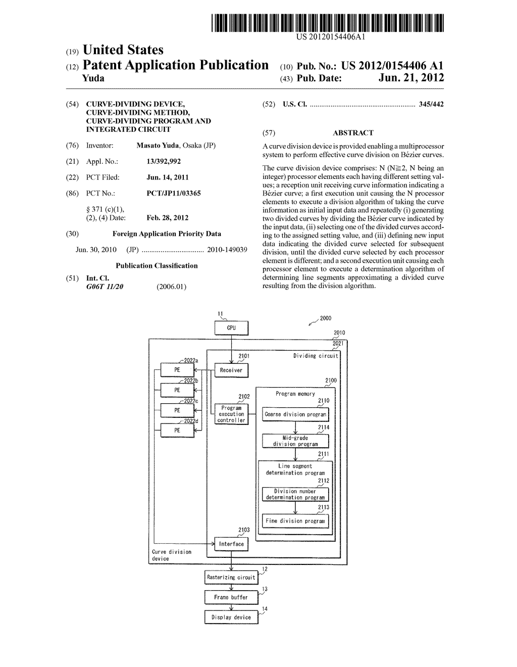 CURVE-DIVIDING DEVICE, CURVE-DIVIDING METHOD, CURVE-DIVIDING PROGRAM AND     INTEGRATED CIRCUIT - diagram, schematic, and image 01