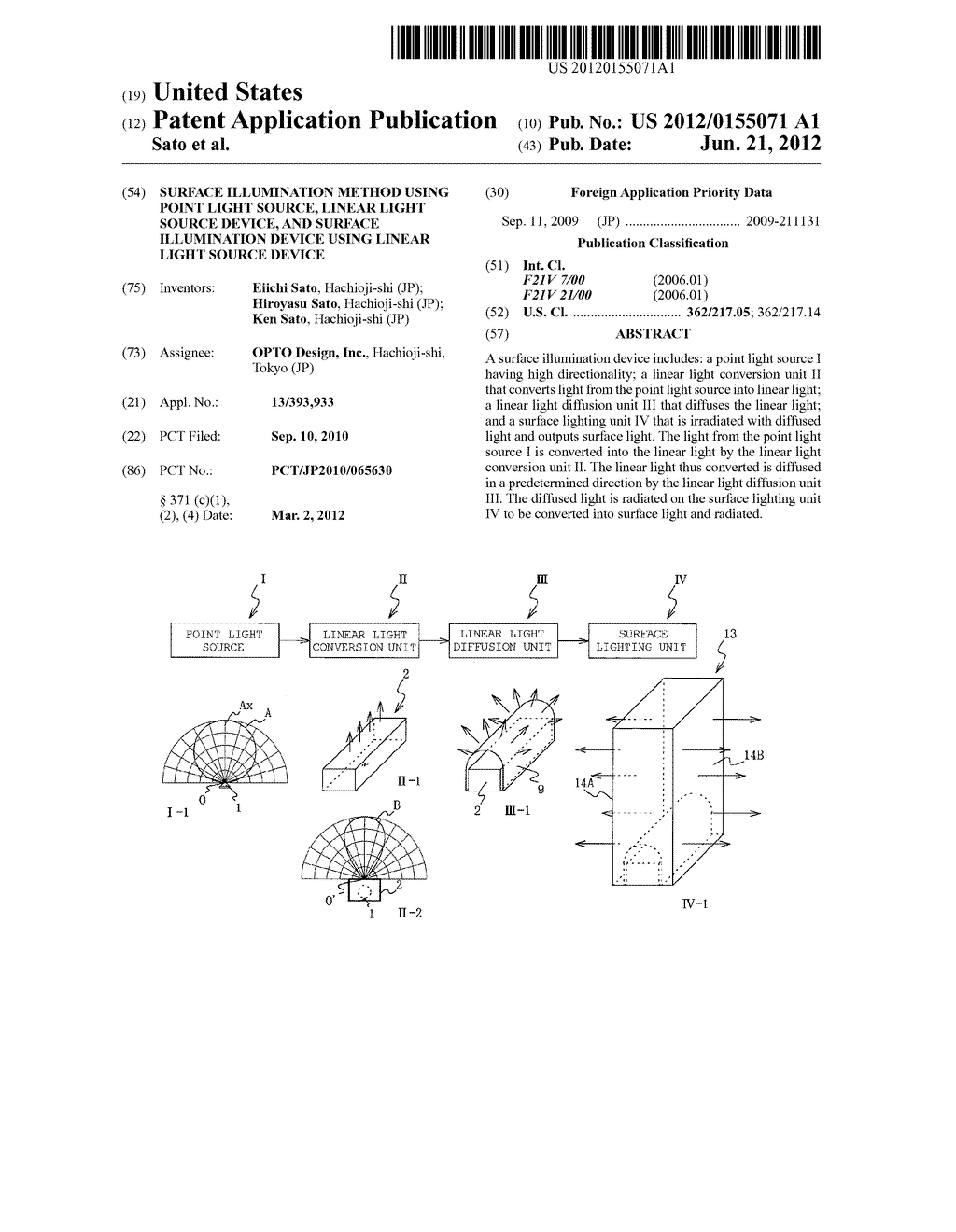 SURFACE ILLUMINATION METHOD USING POINT LIGHT SOURCE, LINEAR LIGHT SOURCE     DEVICE, AND SURFACE ILLUMINATION DEVICE USING LINEAR LIGHT SOURCE DEVICE - diagram, schematic, and image 01