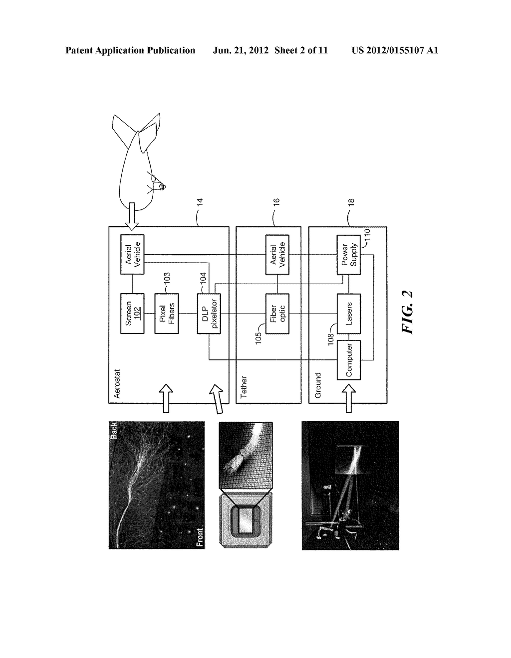 METHODS AND APPARATUS TO RECEIVE LIGHT FROM A LASER VIA AIR FOR A FIBER     OPTIC DISPLAY - diagram, schematic, and image 03