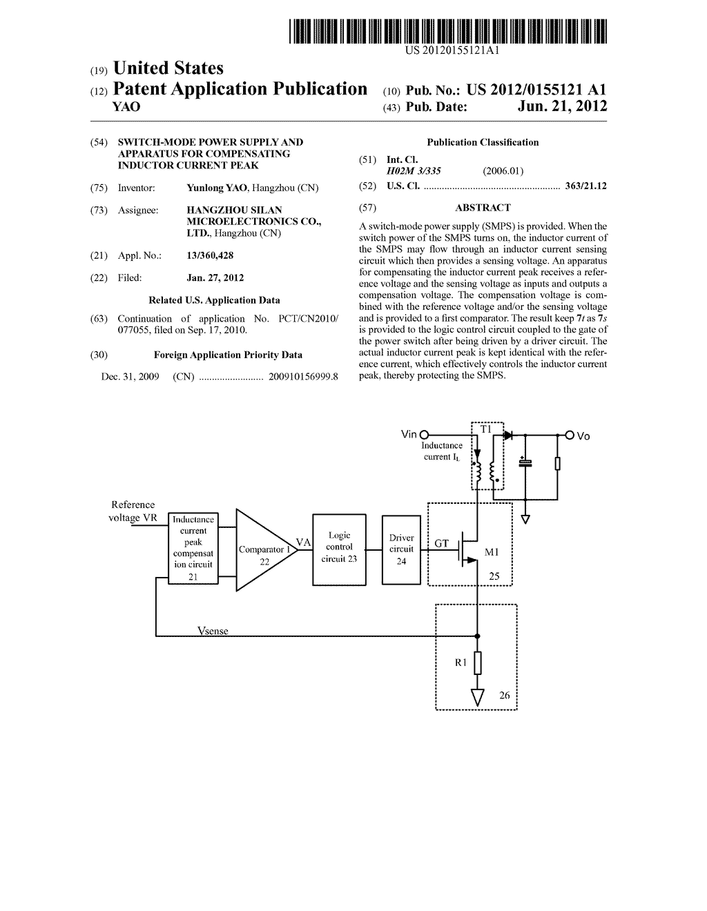 SWITCH-MODE POWER SUPPLY AND APPARATUS FOR COMPENSATING INDUCTOR CURRENT     PEAK - diagram, schematic, and image 01