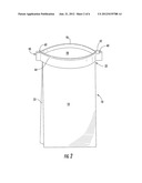 BAG WITH CLOSURE MECHANISM MOUNTED BY CONTRASTING ADHESIVE MATERIALS diagram and image