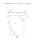 BAG WITH CLOSURE MECHANISM MOUNTED BY CONTRASTING ADHESIVE MATERIALS diagram and image