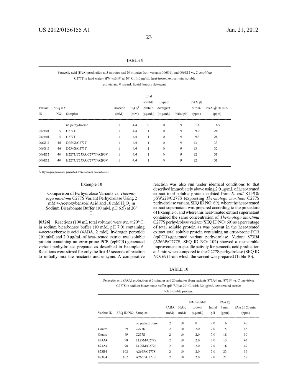 PERHYDROLASE VARIANT PROVIDING IMPROVED SPECIFIC ACTIVITY - diagram, schematic, and image 24