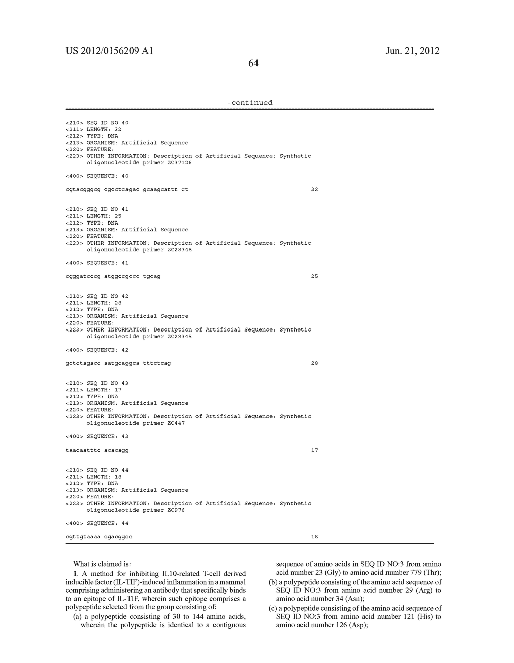 ANTI-IL-TIF ANTIBODIES AND METHODS OF USE - diagram, schematic, and image 66