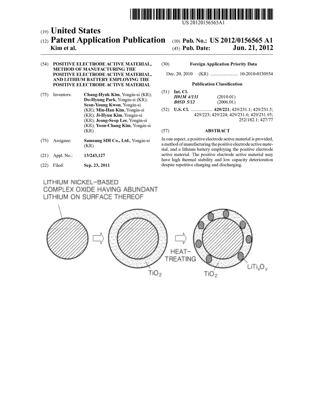 POSITIVE ELECTRODE ACTIVE MATERIAL, METHOD OF MANUFACTURING THE POSITIVE     ELECTRODE ACTIVE MATERIAL, AND LITHIUM BATTERY EMPLOYING THE POSITIVE     ELECTRODE ACTIVE MATERIAL - diagram, schematic, and image 01