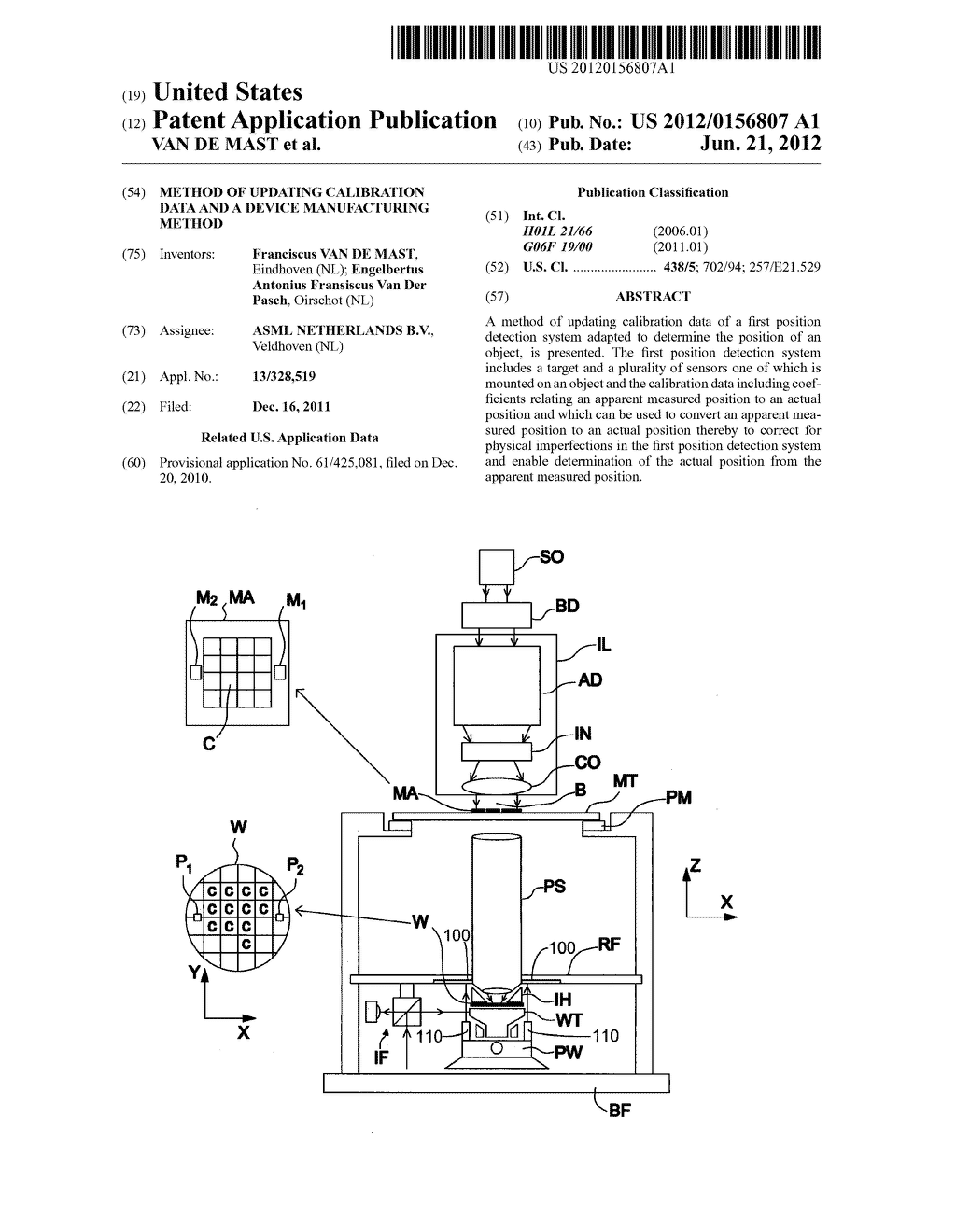 METHOD OF UPDATING CALIBRATION DATA AND A DEVICE MANUFACTURING METHOD - diagram, schematic, and image 01