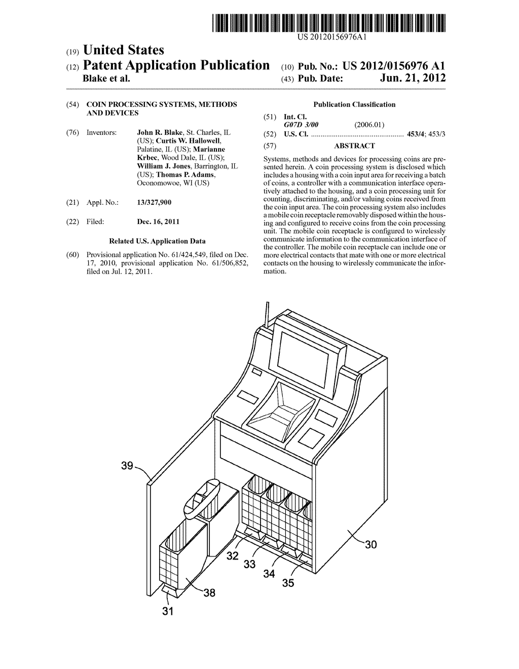 COIN PROCESSING SYSTEMS, METHODS AND DEVICES - diagram, schematic, and image 01