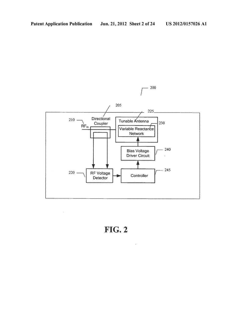 ADAPTIVELY TUNABLE ANTENNAS INCORPORATING AN EXTERNAL PROBE TO MONITOR     RADIATED POWER - diagram, schematic, and image 03